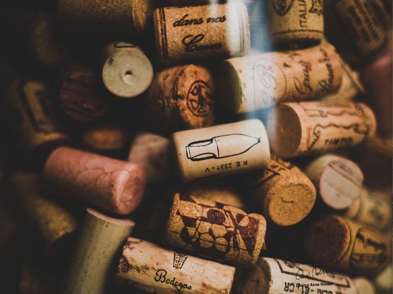 A pile of old corks
