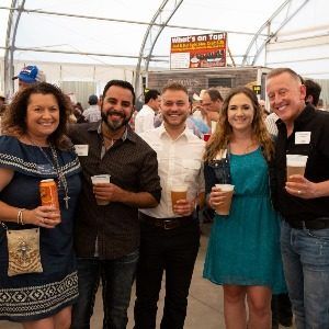 Group of couples drinking beer at the Colorado State Fair