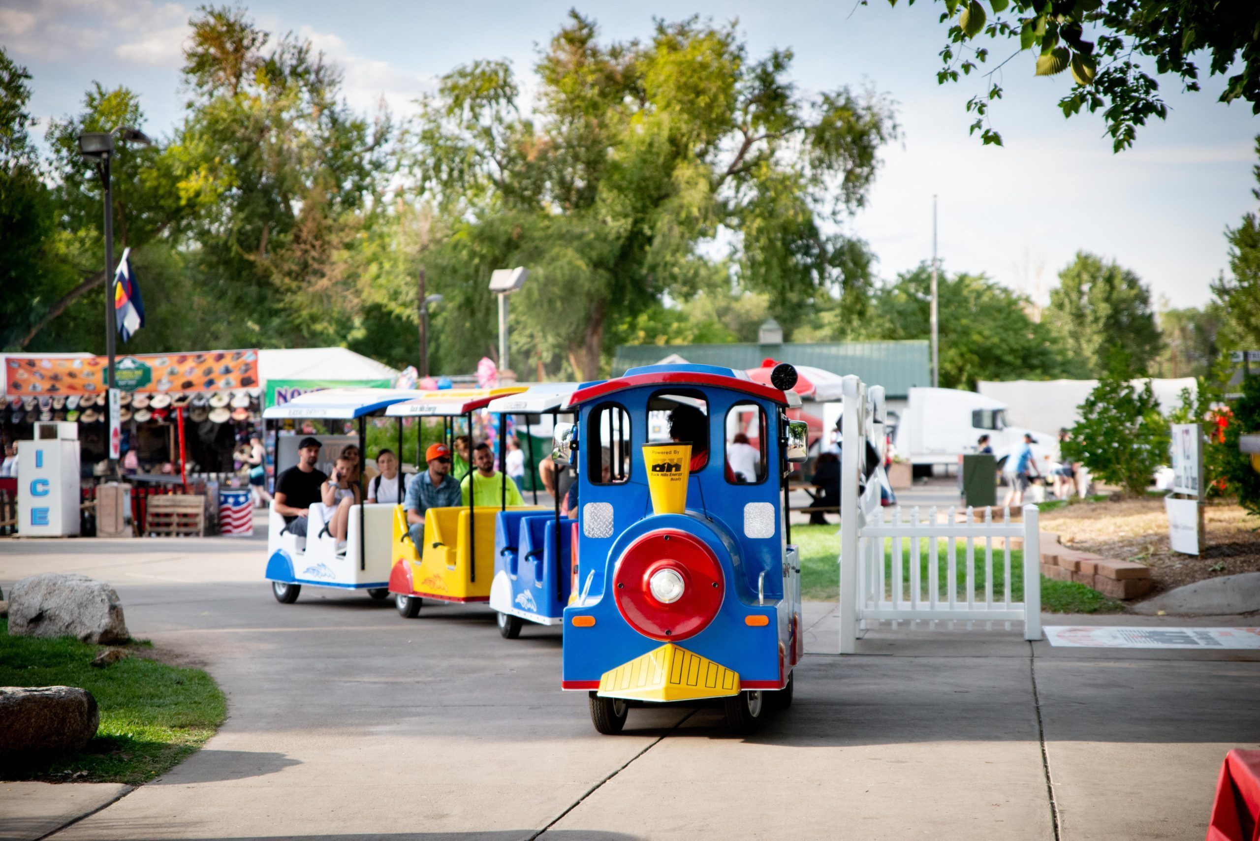 blue train rides at the Colorado State Fair