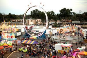 Carnival rides at the Colorado State Fair as part of a Staycation