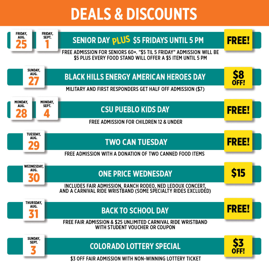 Deals and Discounts Colorado State Fair & Rodeo