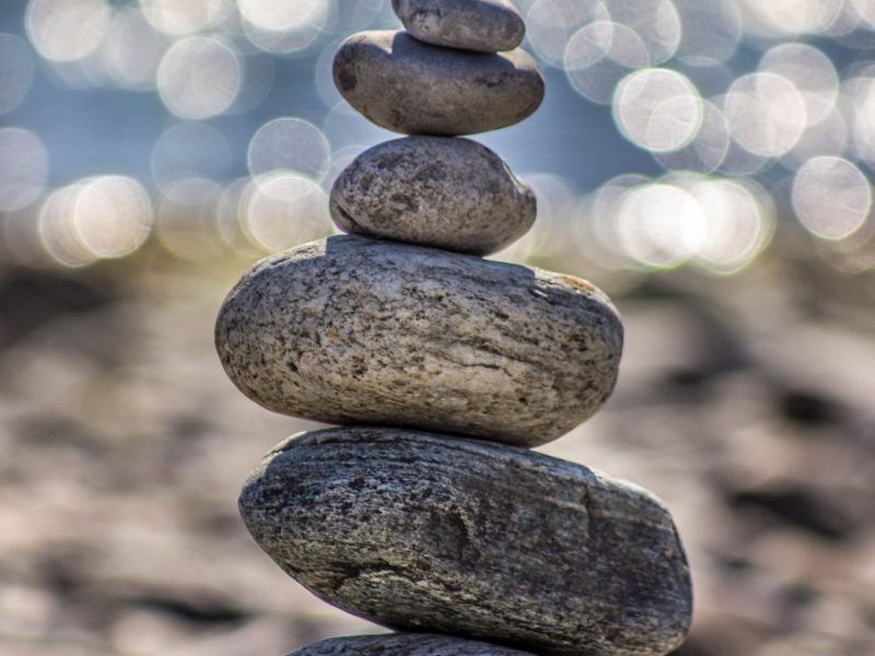 Stones stacked and balanced making a tower